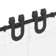 Комплект механизъм за плъзгаща врата, 400 см, стомана, черен