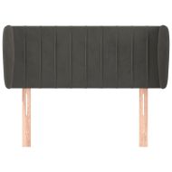 Горна табла за легло с уши, тъмносива, 83x23x78/88 см, кадифе