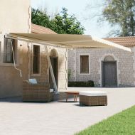 Свободностояща ръчно прибираща се тента 600x300 см кремав