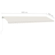 Свободностояща ръчно прибираща се тента 600x300 см кремав