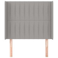 Горна табла за легло с уши, светлосива, 93x16x118/128 см, плат