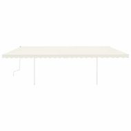 Ръчно прибиращ се сенник с прътове, 6x3 м, кремав