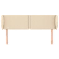Горна табла за легло с уши, кремава, 147x23x78/88 см, плат