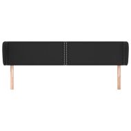 Горна табла с уши, черна, 163x23x78/88 см, изкуствена кожа