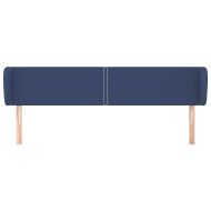 Горна табла за легло с уши, синя, 183x23x78/88 см, плат