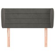 Горна табла за легло с уши, тъмносива, 83x23x78/88 см, кадифе