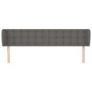 Горна табла с уши, сива, 163x23x78/88 см, изкуствена кожа