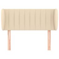 Горна табла за легло с уши, кремава, 93x23x78/88 см, плат