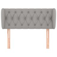 Горна табла за легло с уши, светлосива, 103x23x78/88 см, плат