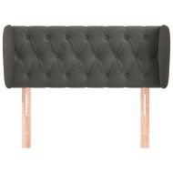 Горна табла за легло с уши, тъмносива, 103x23x78/88 см, кадифе