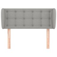 Горна табла за легло с уши, светлосива, 103x23x78/88 см, плат