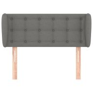 Горна табла за легло с уши, тъмносива, 93x23x78 см, плат