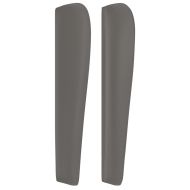 Горна табла с уши, сива, 203x23x118/128 см,кадифе