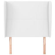 Горна табла с уши, бяла, 93x23x118/128 см, изкуствена кожа