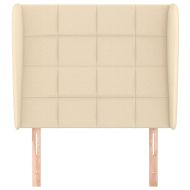 Горна табла за легло с уши, кремава, 83x23x118/128 см, плат