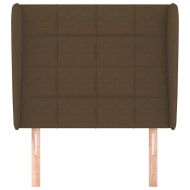 Горна табла за легло с уши, тъмнокафява, 103x23x118/128см, плат