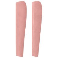 Горна табла за легло с уши, розова, 203x23x118/128 см кадифе