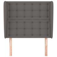 Горна табла с уши, сива, 93x23x118/128 см, кадифе
