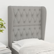 Горна табла за легло с уши, светлосива, 83x23x118/128 см, плат