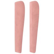 Горна табла за легло с уши, розова, 163x23x118/128 см кадифе