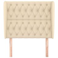 Горна табла за легло с уши, кремава, 93x23x118/128 см, плат