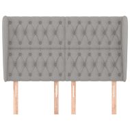 Горна табла за легло с уши, светлосива, 163x23x118/128 см, плат