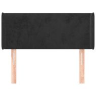 Горна табла за легло, черна, 83x16x78/88 см, кадифе