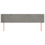 Горна табла за легло с уши, светлосива, 183x16x78/88 см, кадифе