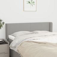 Горна табла за легло с уши, светлосива, 147x16x78/88 см, плат