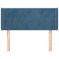 Горна табла за легло, тъмносиня, 83x16x78/88 см, кадифе