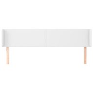 Горна табла за легло, Бяла, 203x16x78/88 см, изкуствена кожа