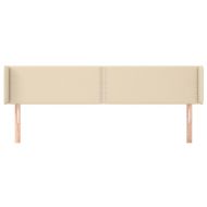Горна табла за легло, кремава, 183x16x78/88 см, плат