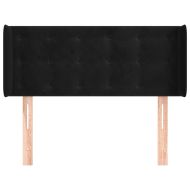 Горна табла за легло, черна, 83x16x78/88 см, кадифе
