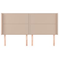 Горна табла с уши, капучино, 183x16x118/128 см, изкуствена кожа