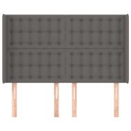 Горна табла с уши, сива, 147x16x118/128 см, изкуствена кожа