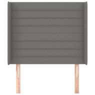 Горна табла за легло с уши, тъмносива, 83x16x118/128 см, плат