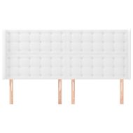 Горна табла с уши, бяла, 183x16x118/128 см, изкуствена кожа