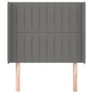 Горна табла за легло с уши, тъмносива, 103x16x118/128 см, плат