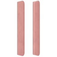 Горна табла за легло с уши, розова, 203x16x118/128 см, кадифе