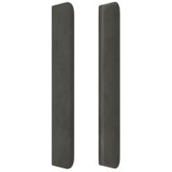 Горна табла за легло с уши, тъмносива, 203x16x118/128см, кадифе