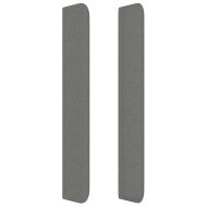 Горна табла за легло с уши, тъмносива, 183x16x118/128 см, плат