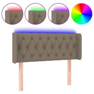 LED горна табла за легло, таупе,93x16x78/88 см, плат
