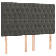 Боксспринг легло с матрак и LED, тъмносиво, 180x200 см, кадифе