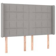 Боксспринг легло с матрак и LED, светлосиво, 140x190 см, плат