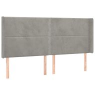 Боксспринг легло с матрак и LED, светлосиво, 160x200 см, кадифе