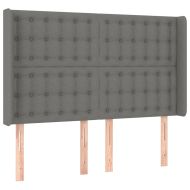 Боксспринг легло с матрак, тъмносиво, 140x200 см, плат