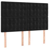 Боксспринг легло с матрак, черно, 140x190 см, кадифе