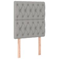 Боксспринг легло с матрак и LED, светлосиво, 80x200 см, плат