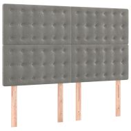 Боксспринг легло с матрак, светлосива, 140x190 см, кадифе