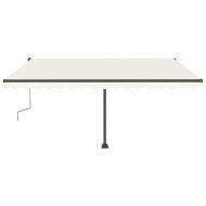 Свободностояща ръчно прибираща се тента, 400x300 см, кремава